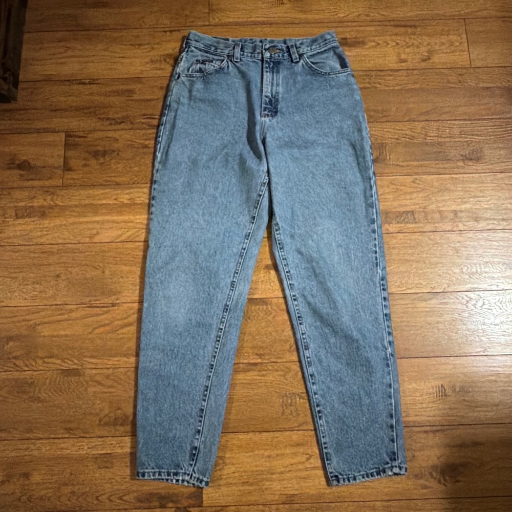 Riders Womens High Rise Tapered Mom Jeans Light Wash 12 MED Vintage 100% Cotton